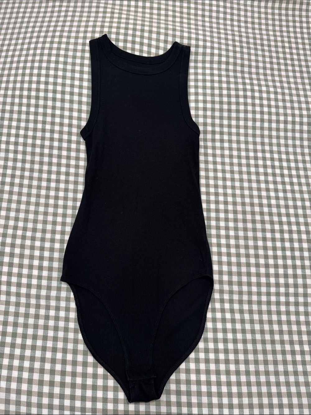 a new day Black Sleeveless Ribbed Tank Bodysuit